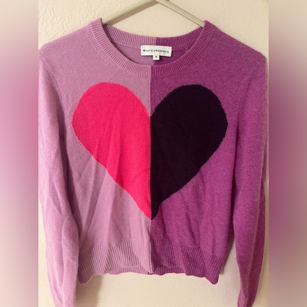 White + Warren Purple Heart sweater cashmere